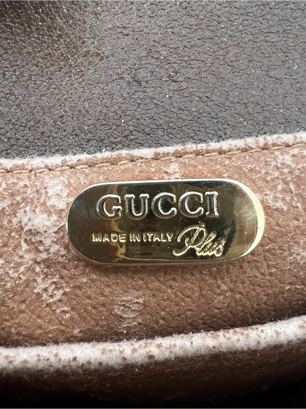 Gucci Beige and Brown Monogram Crossbody Messenger Bag